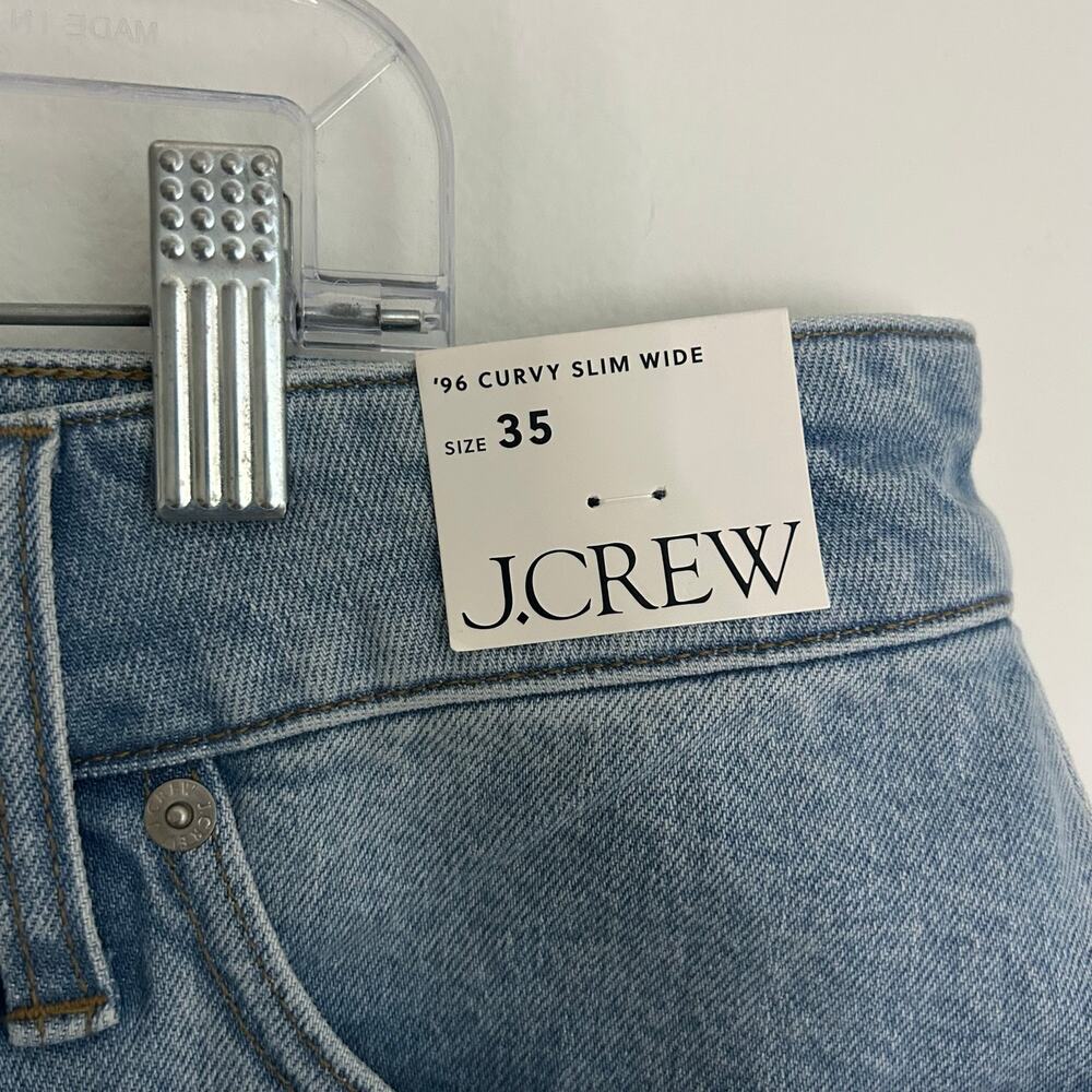 J. Crew Women's '96 Curvy Slim Wide Leg Denim Jeans Light Wash 35 New - Picture 5 of 10